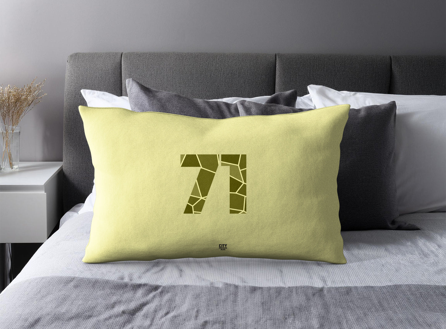 71 Number Square & Rectangle Pillow Cases | Modern Numeric Throw Pillow Covers | Print Deliver Plus by City Posters Plus