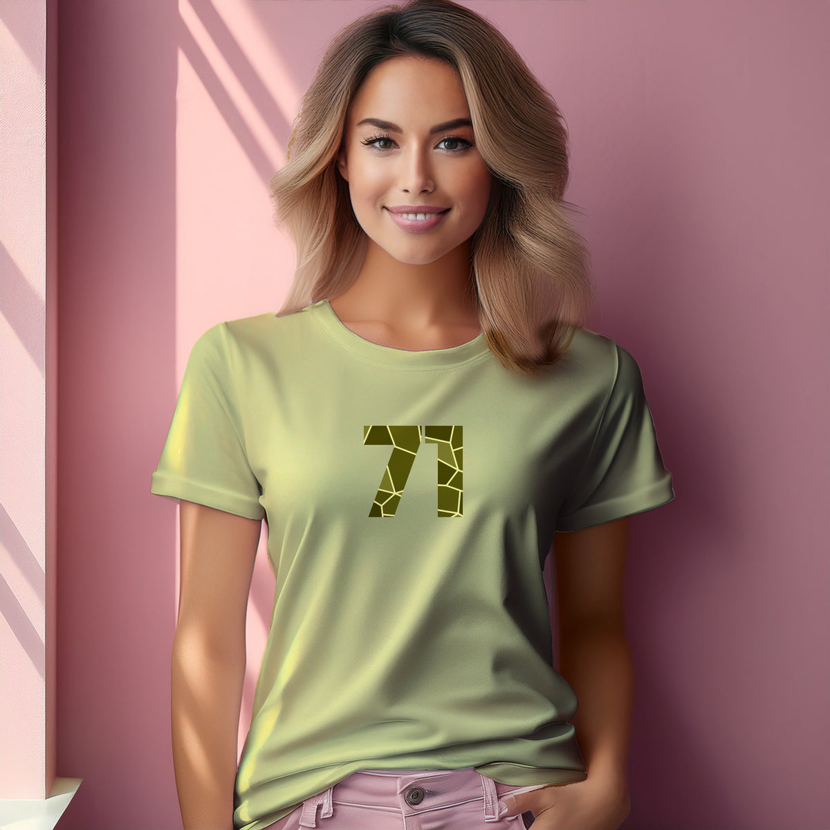 Number 71 Women T-Shirt (Butter Yellow) | Numeric Graphic Tee