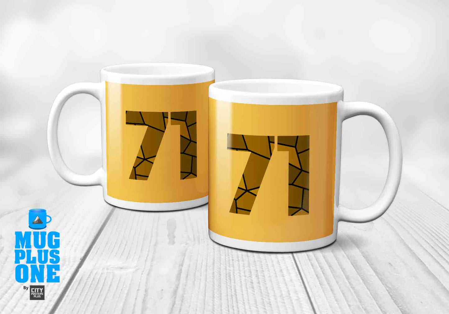71 Number Mug (Golden Yellow)