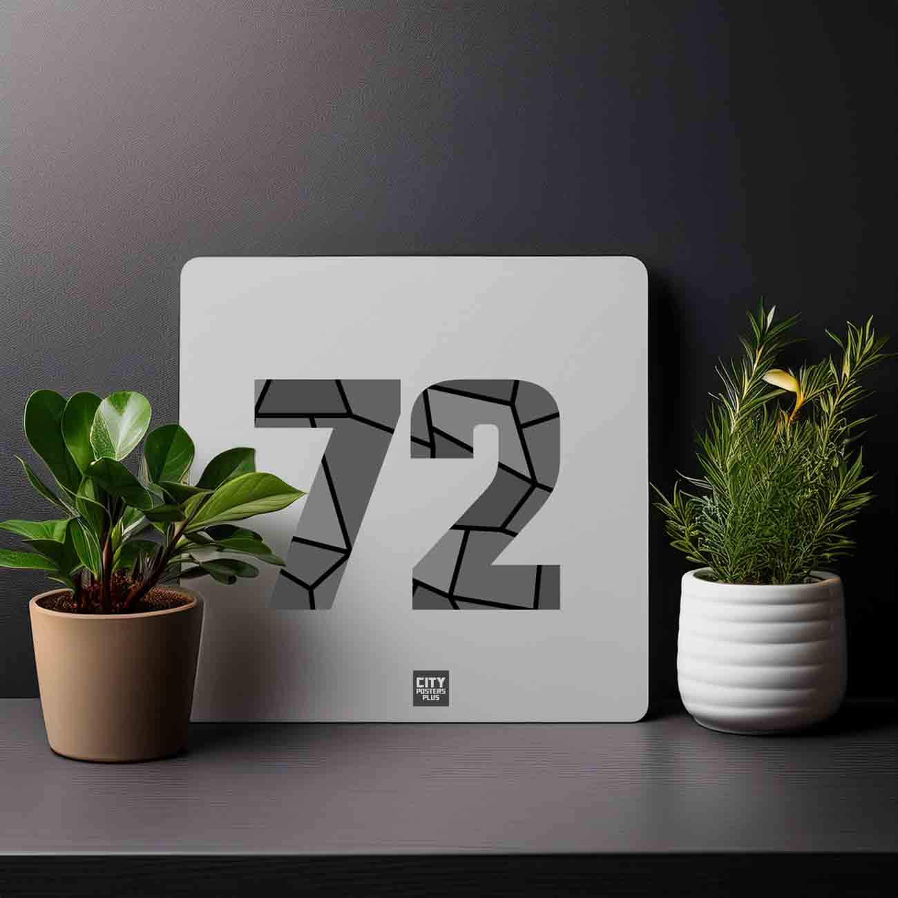 72 Number Mousepad (Melange Grey)