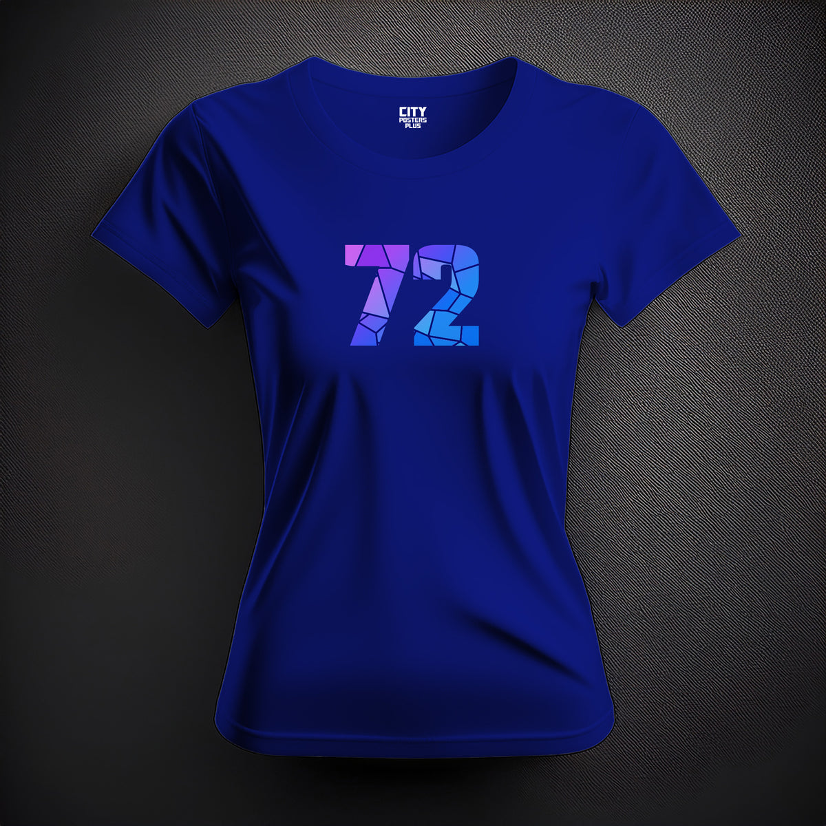 Number 72 Women T-Shirt (Royal Blue) | Stylish Numeric Graphic Tee
