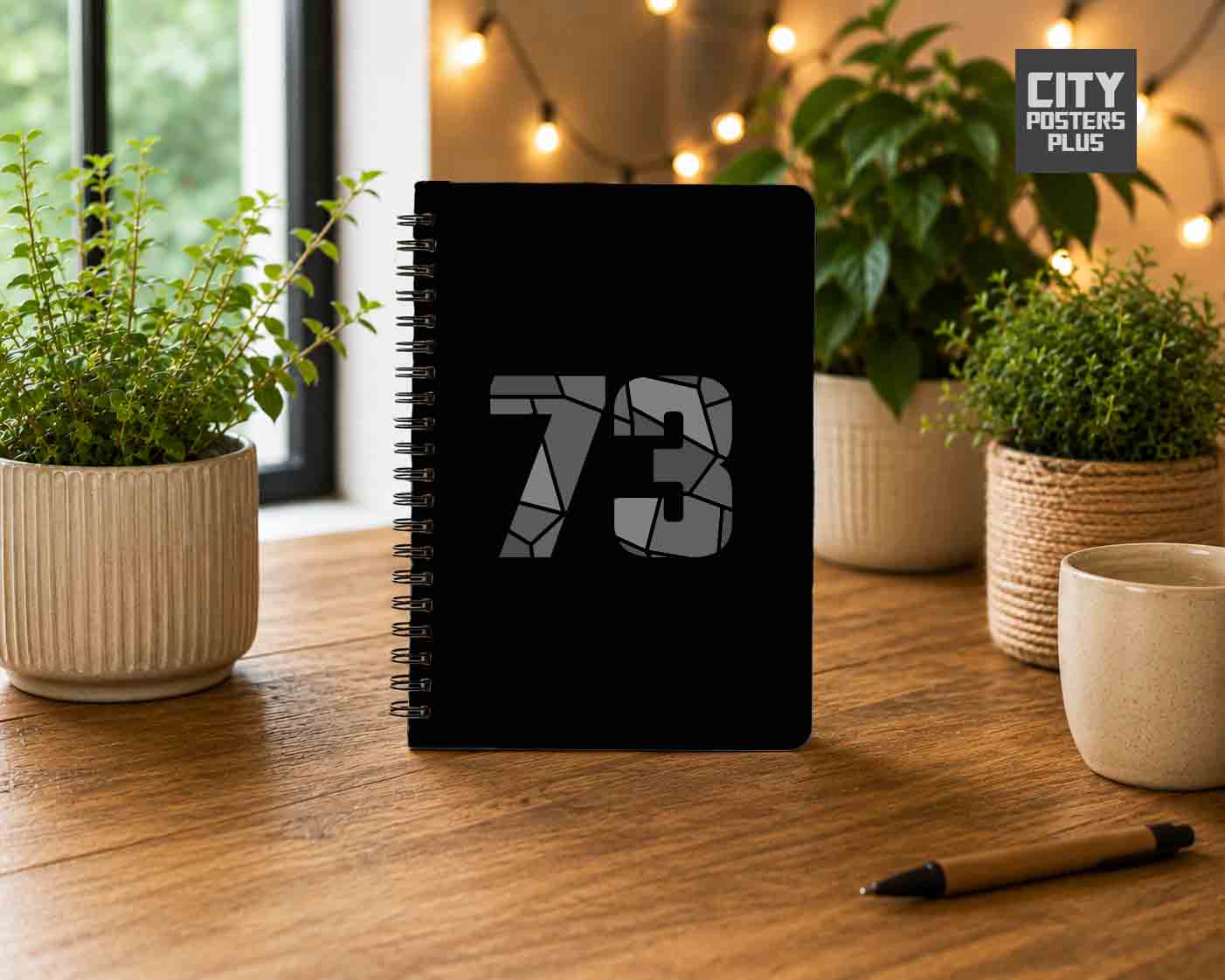 Notebook Plus One 73 Number Spiral Notebook (Black)