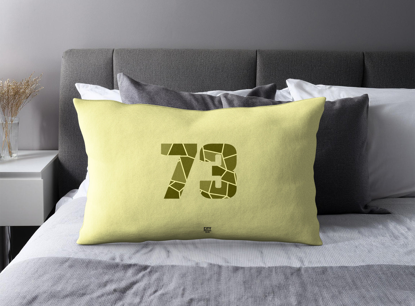 73 Number Square & Rectangle Pillow Cases | Modern Numeric Throw Pillow Covers | Print Deliver Plus by City Posters Plus