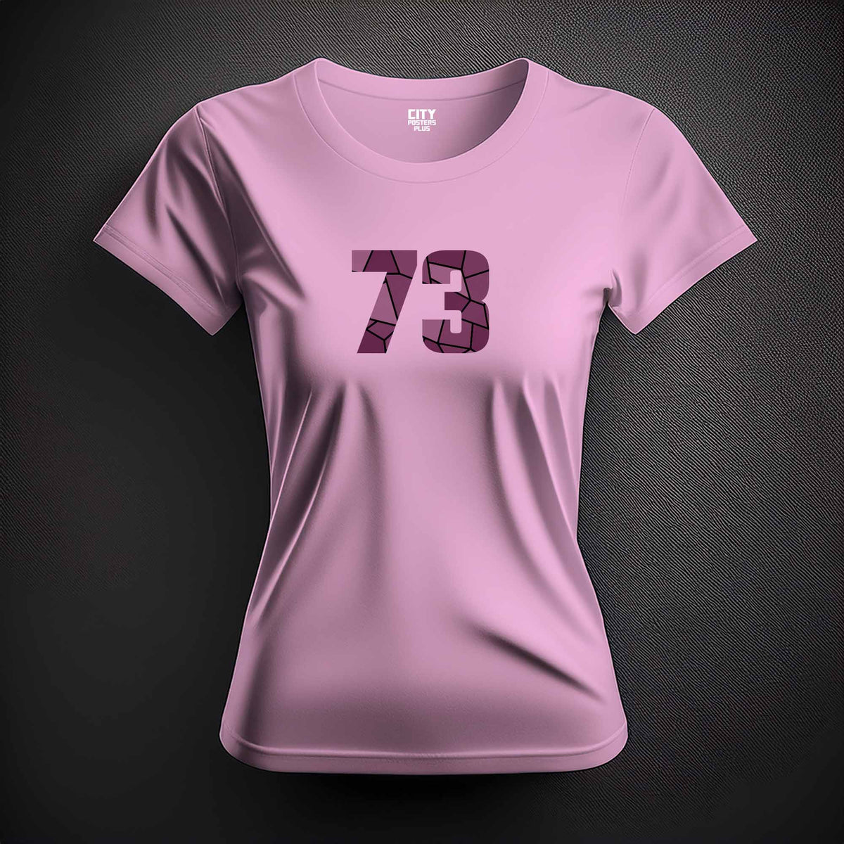 Number 73 Women T-Shirt (Light Pink) | Stylish Numeric Graphic Tee