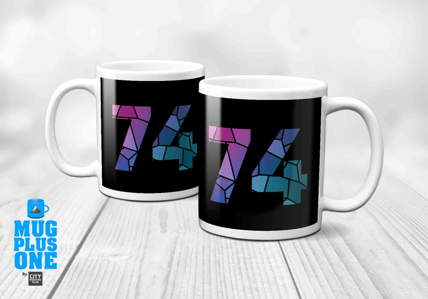 74 Number Mug (Black)