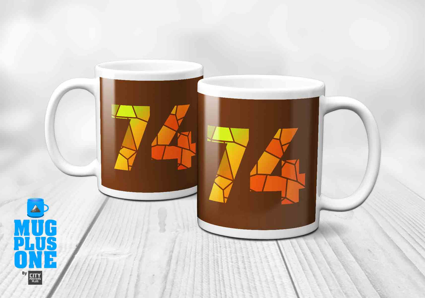 74 Number Mug (Brown)