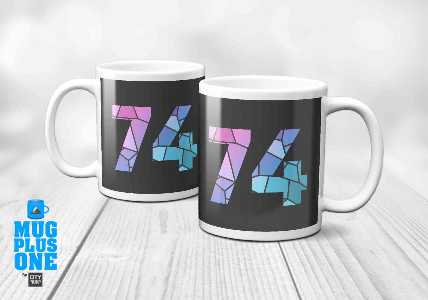 74 Number Mug (Charcoal Grey)