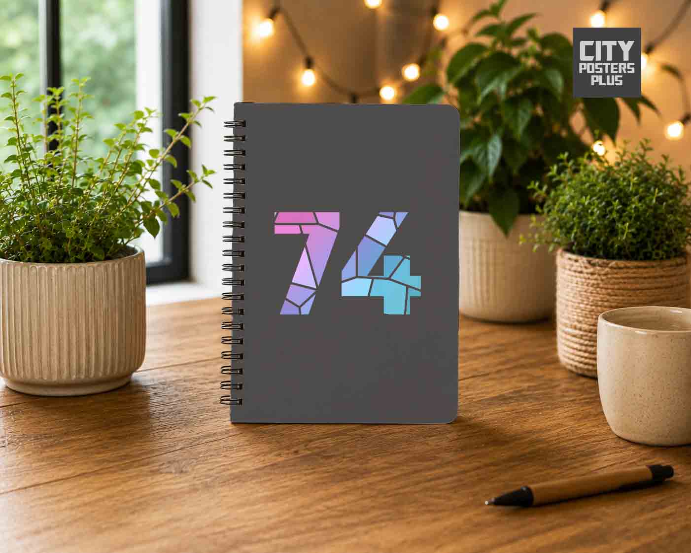 Notebook Plus One 74 Number Spiral Notebook (Charcoal Grey)