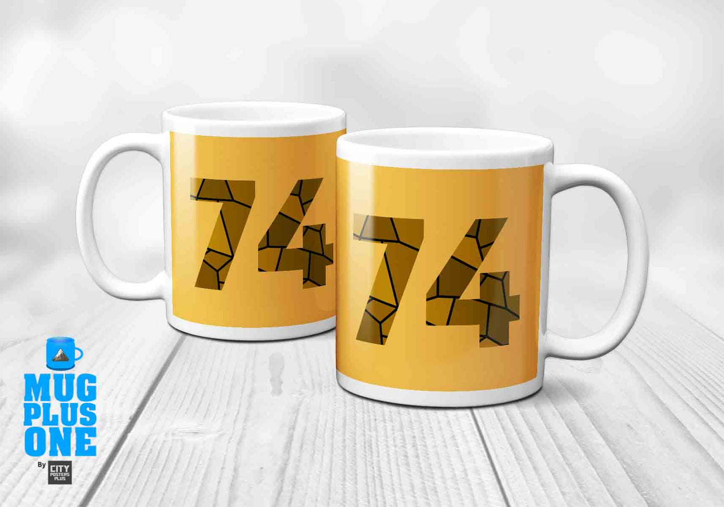 74 Number Mug (Golden Yellow)