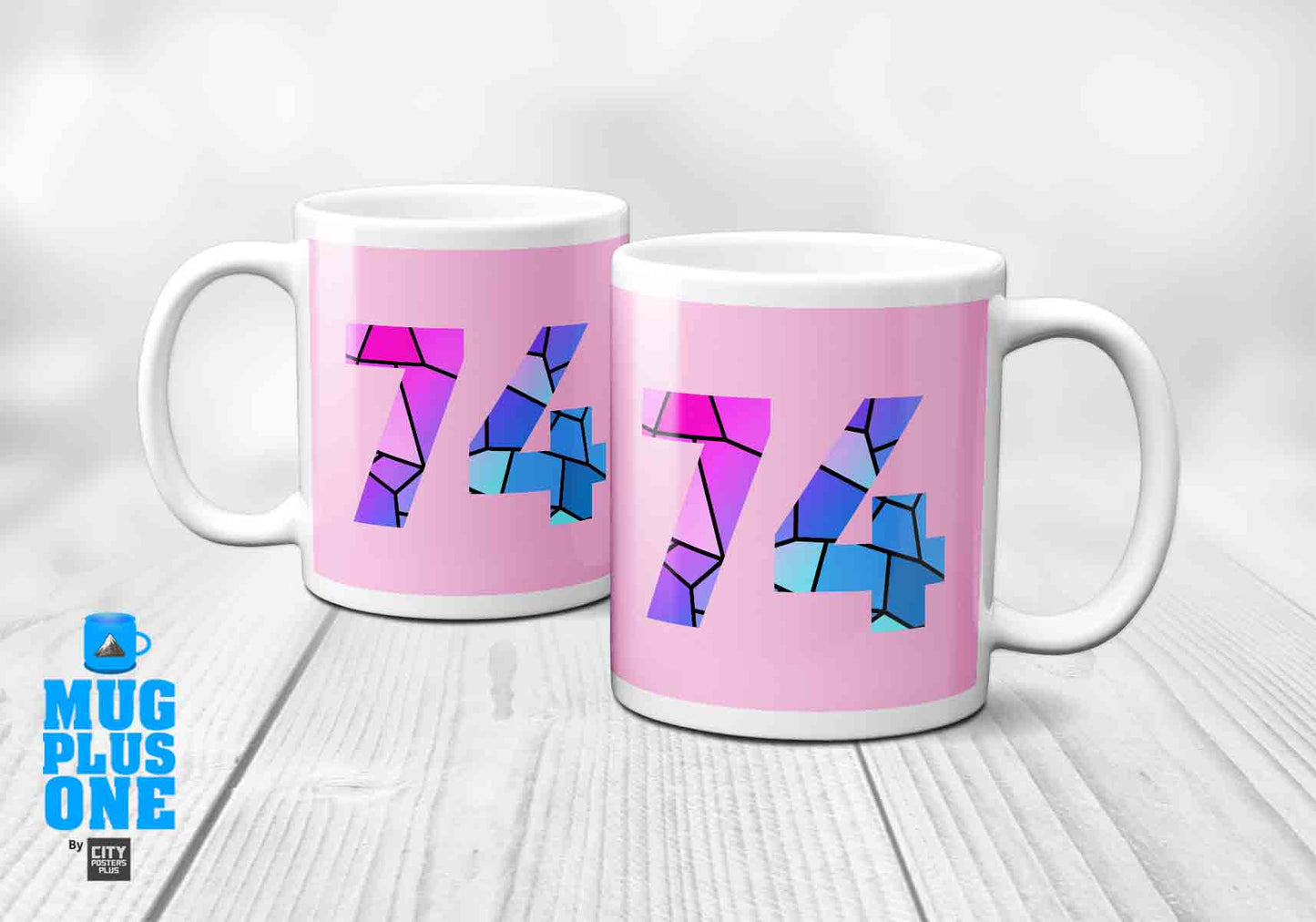 74 Number Mug (Light Pink)