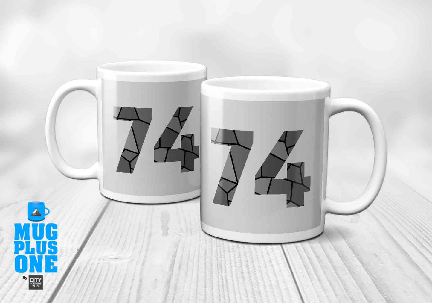 74 Number Mug (Melange Grey)