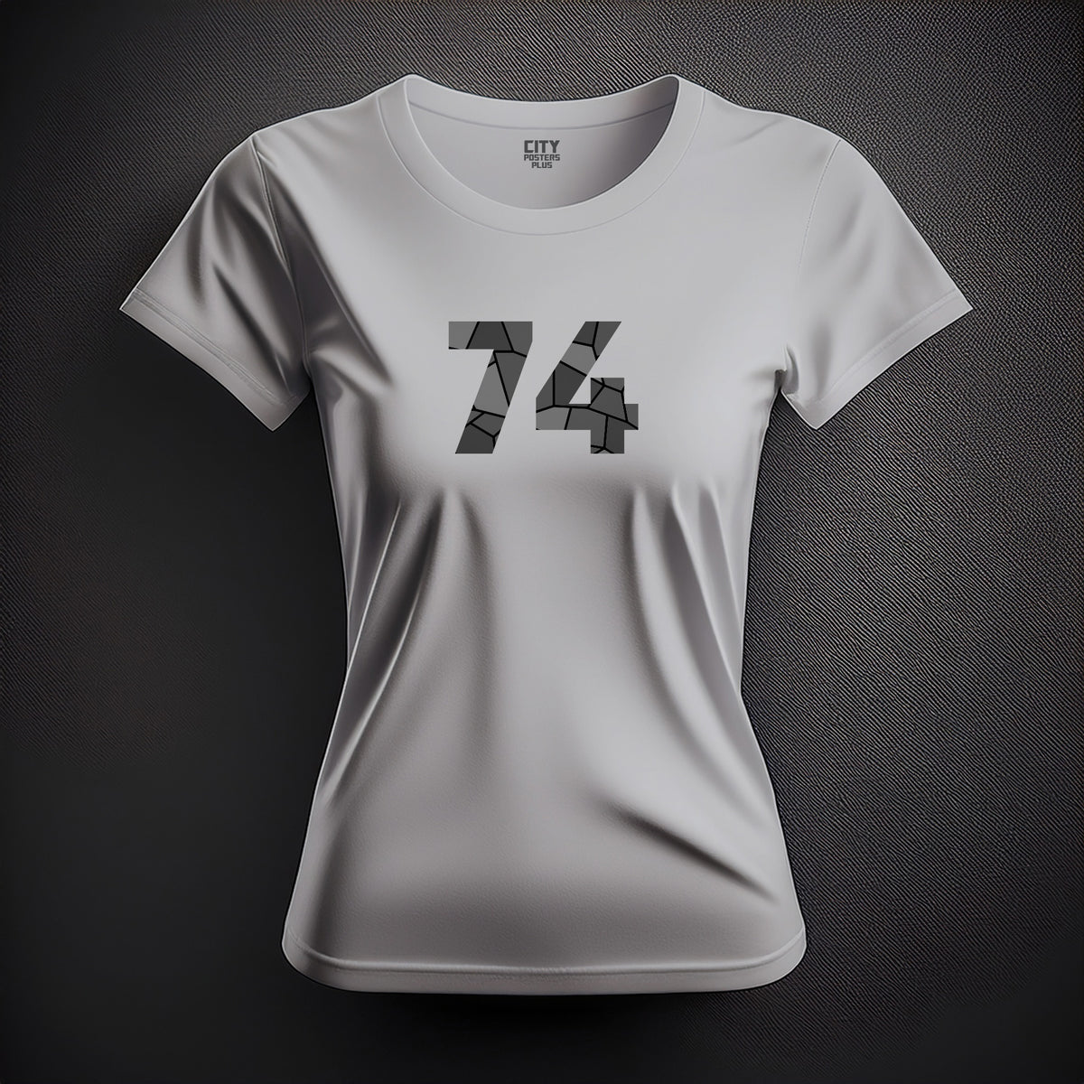 Number 74 Women T-Shirt (Melange Grey) | Stylish Numeric Graphic Tee