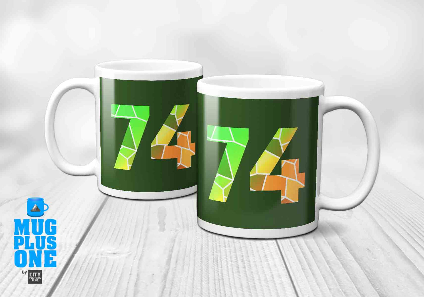 74 Number Mug (Olive Green)