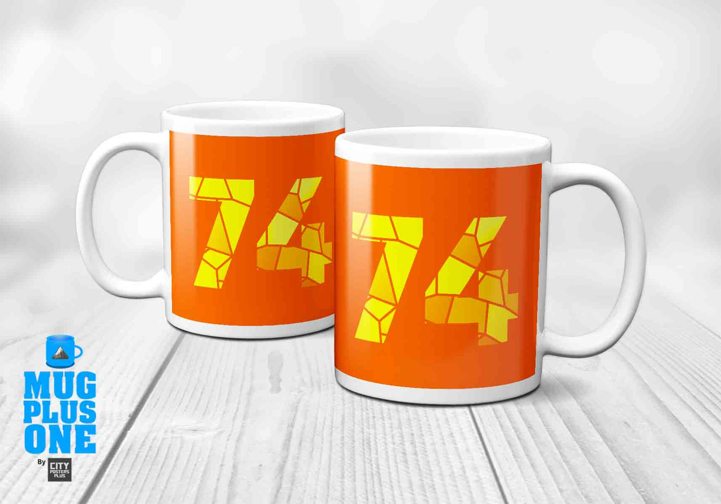 74 Number Mug (Orange)
