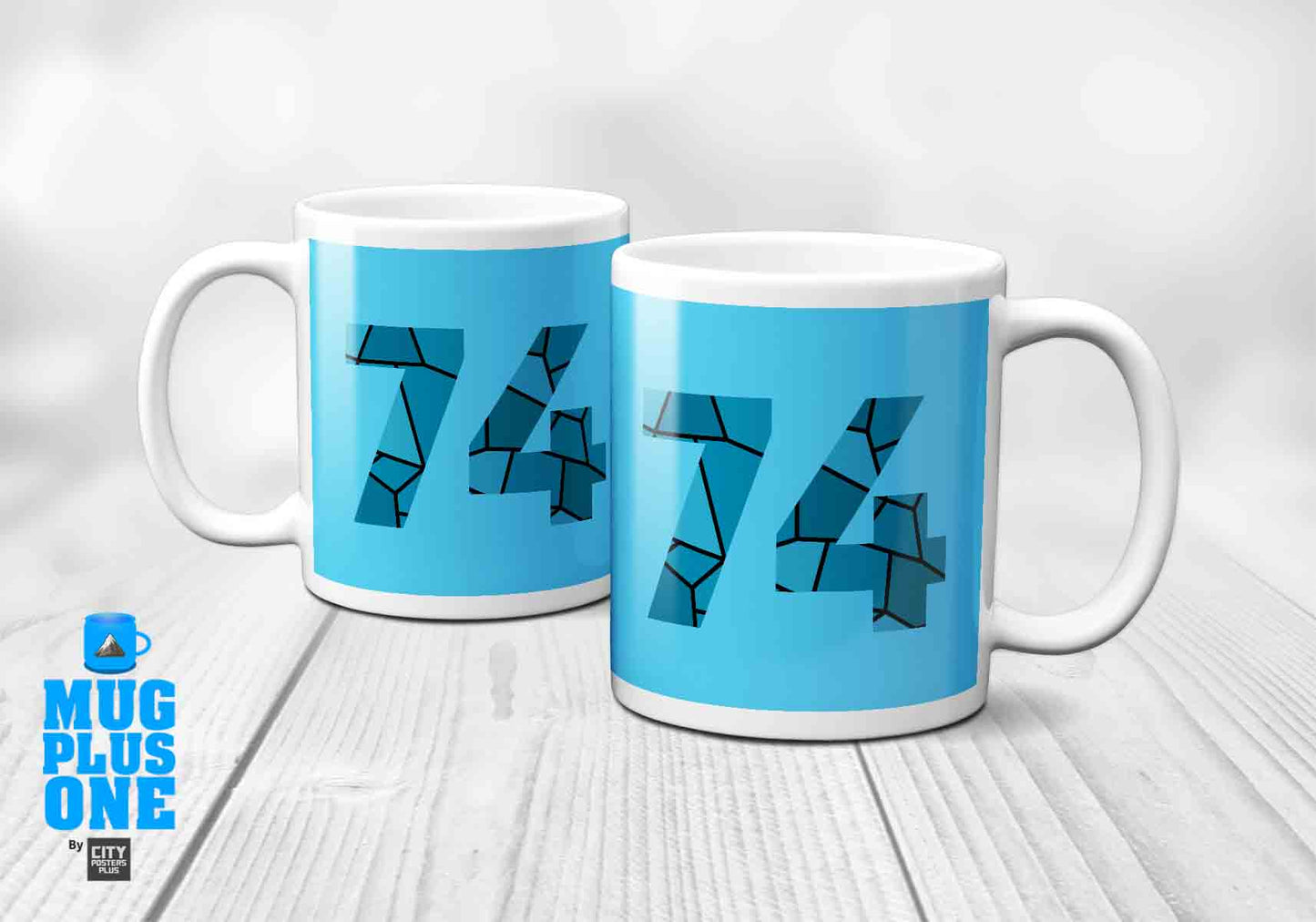 74 Number Mug (Sky Blue)
