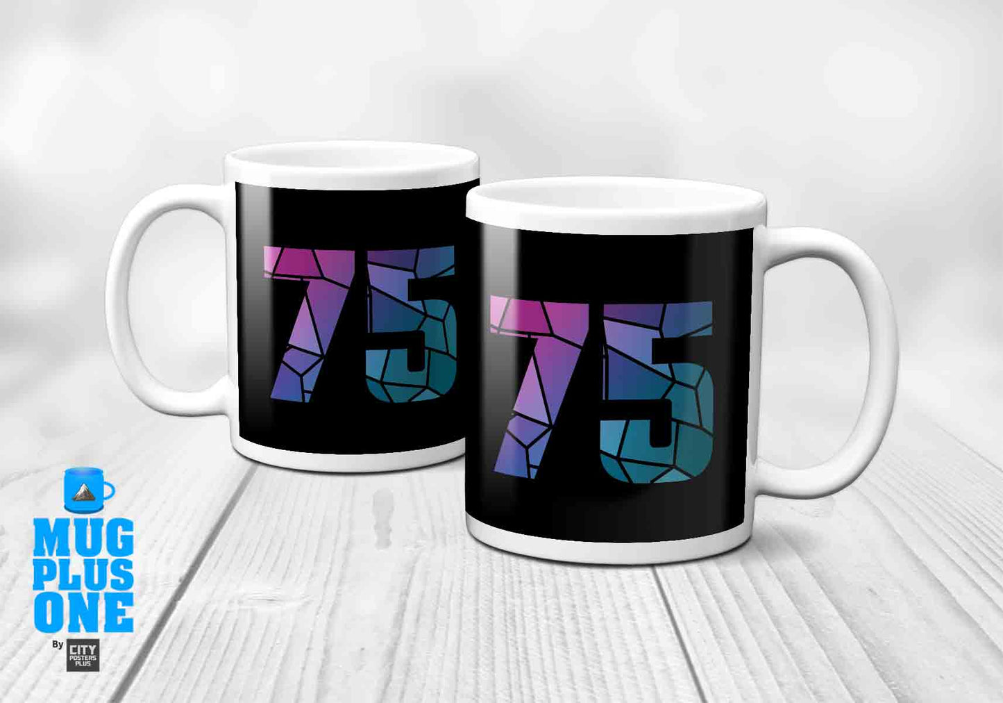 75 Number Mug (Black)