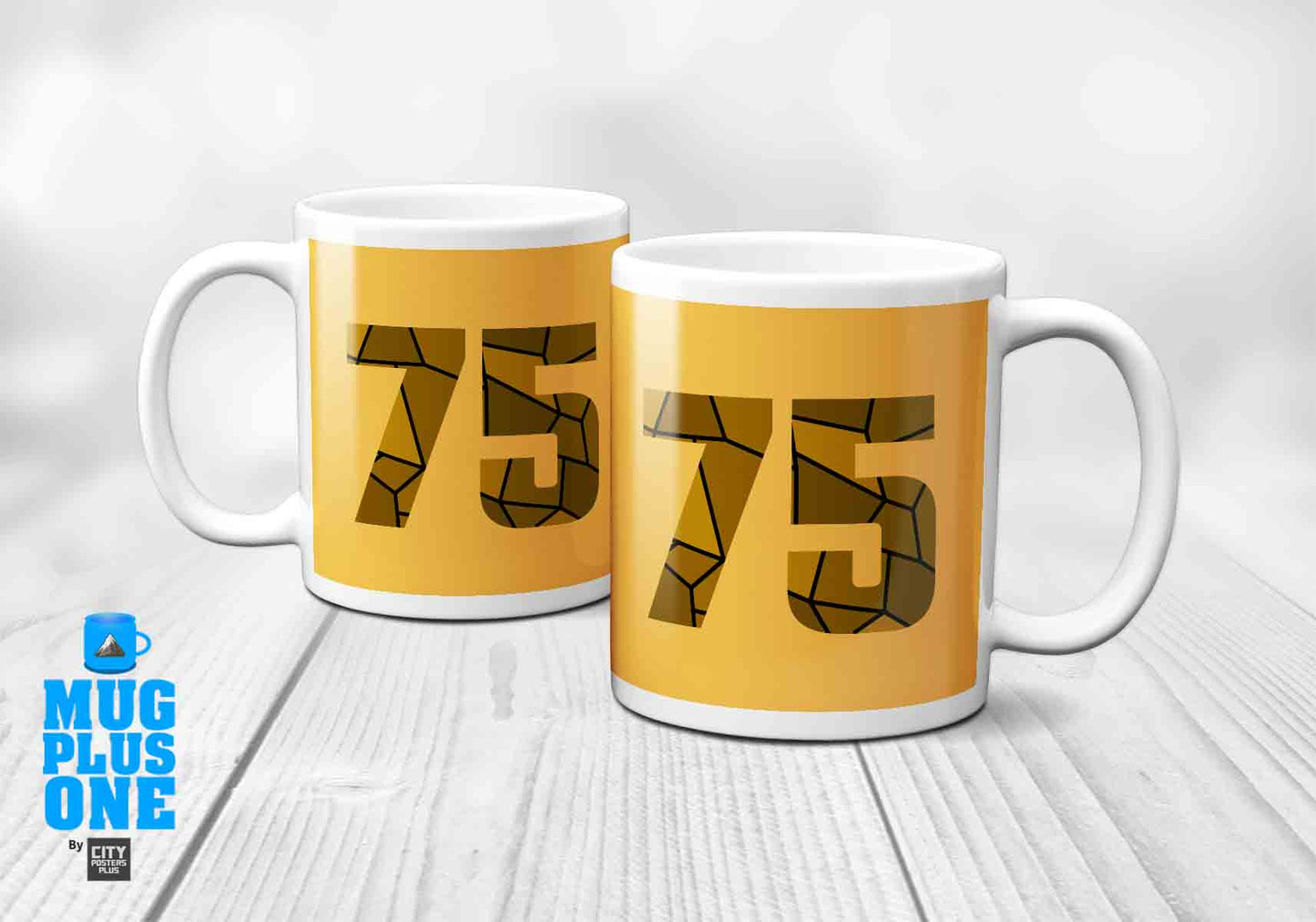 75 Number Mug (Golden Yellow)