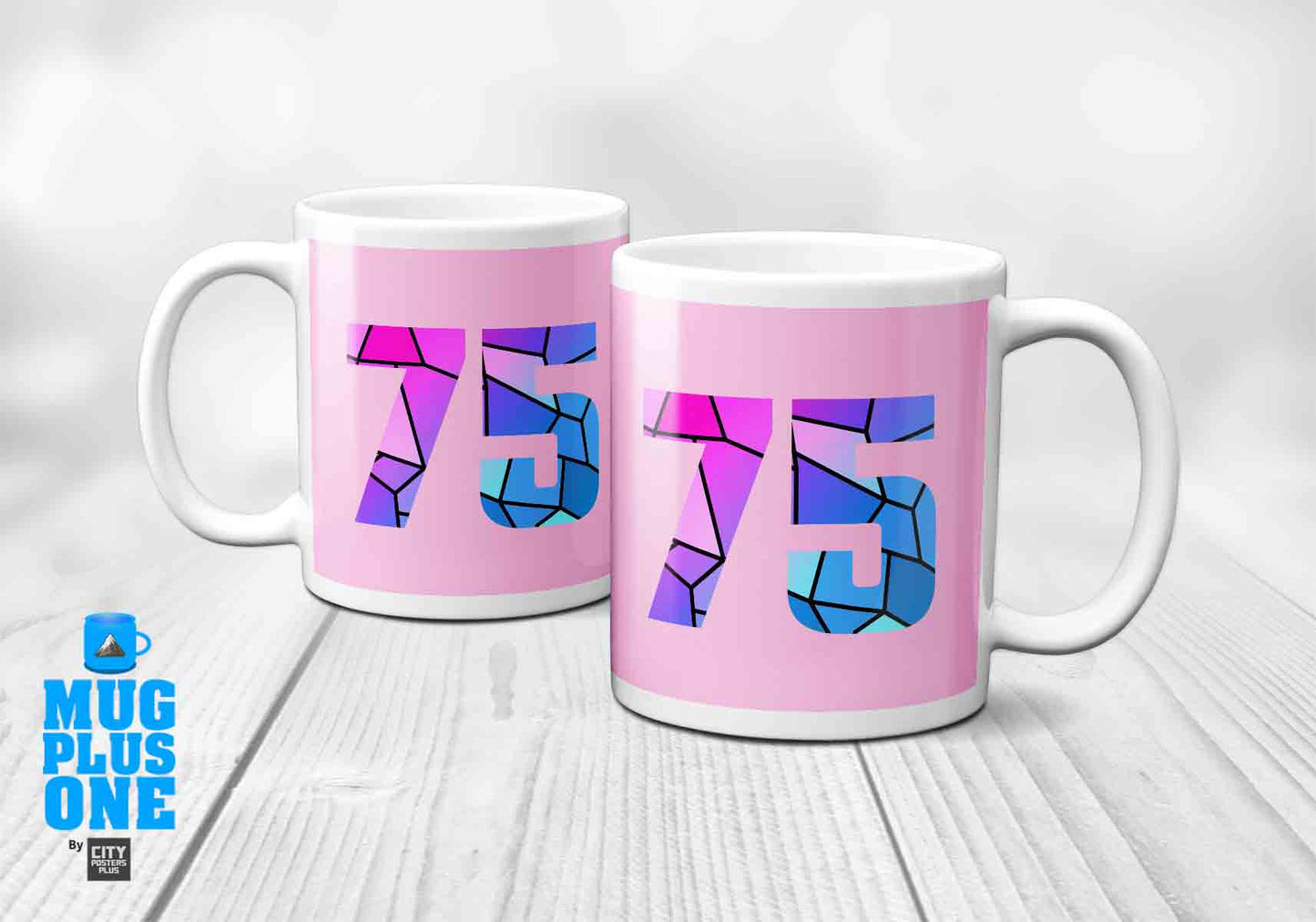 75 Number Mug (Light Pink)