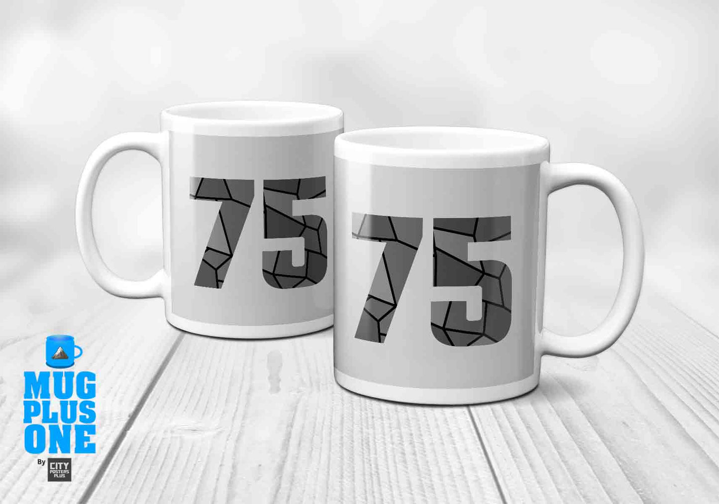 75 Number Mug (Melange Grey)