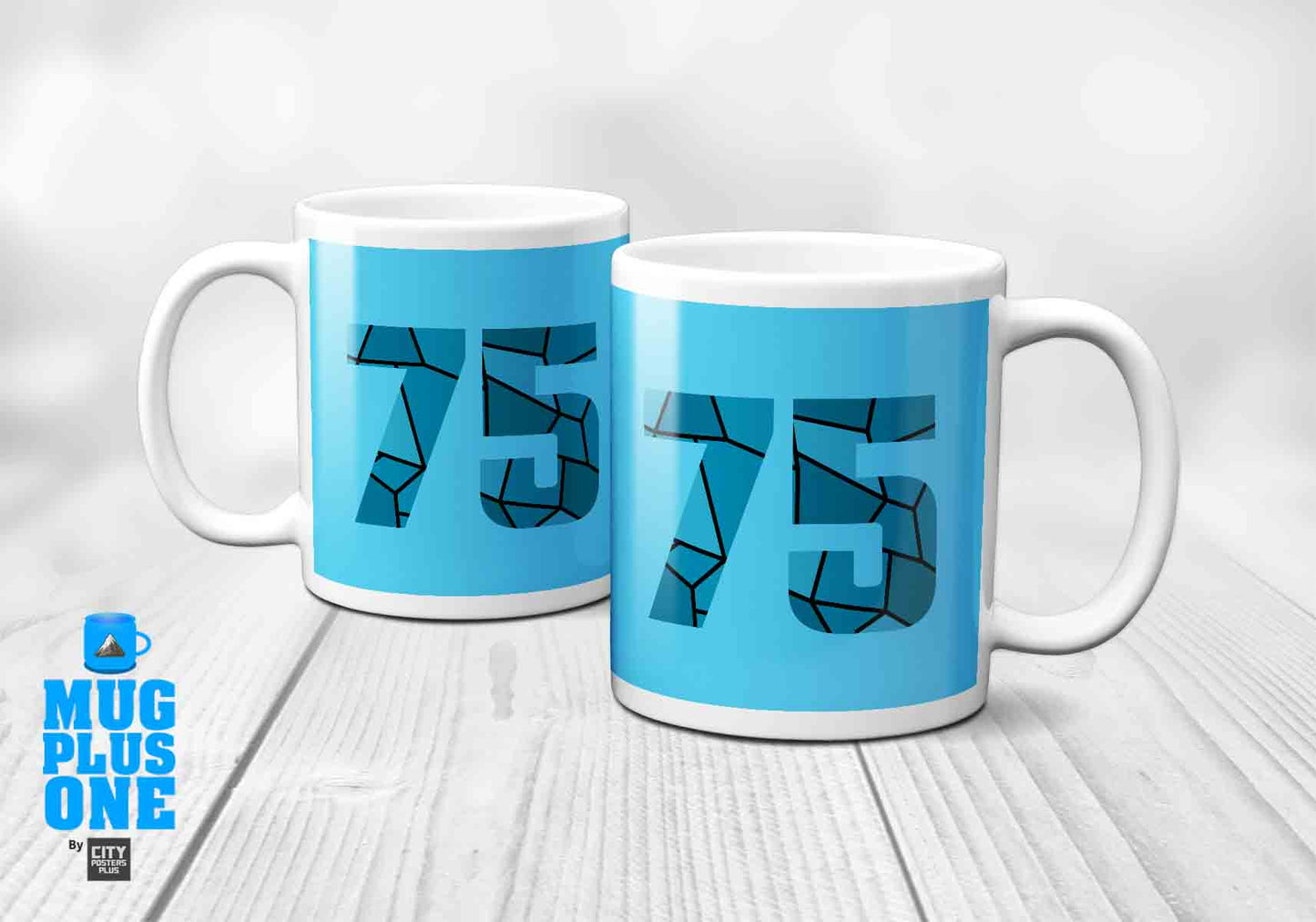 75 Number Mug (Sky Blue)