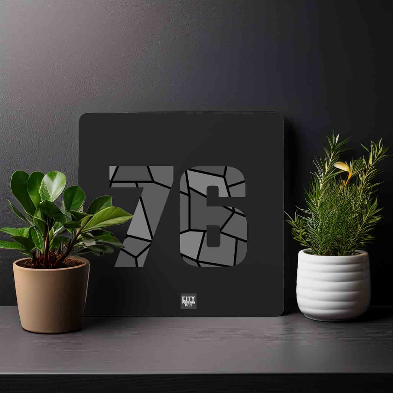 76 Number Mousepad (Black)