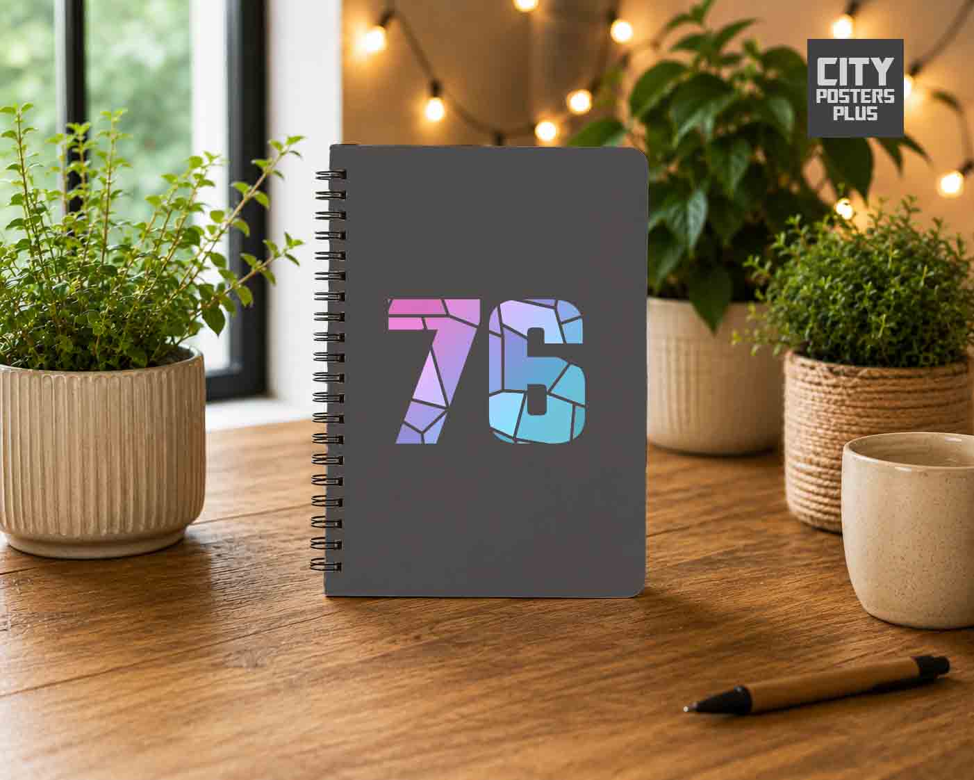 Notebook Plus One 76 Number Spiral Notebook (Charcoal Grey)