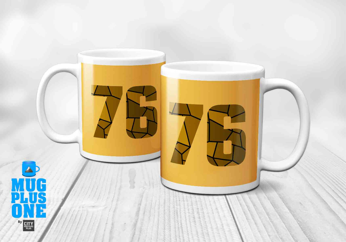 76 Number Mug (Golden Yellow)