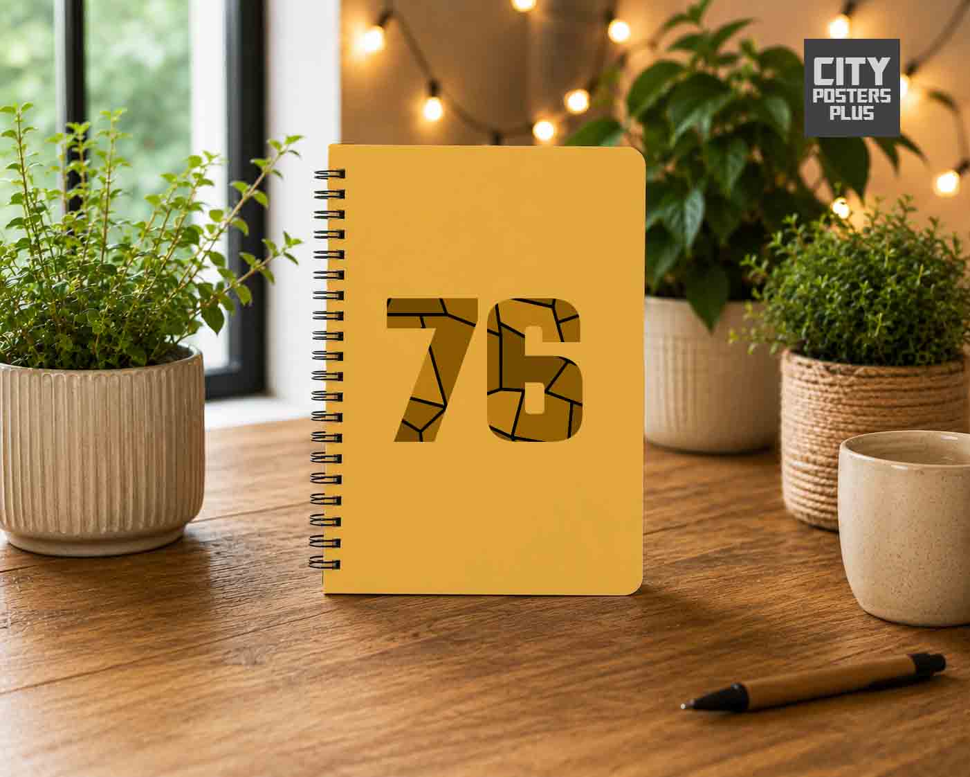 76 Number Notebook (Golden Yellow)