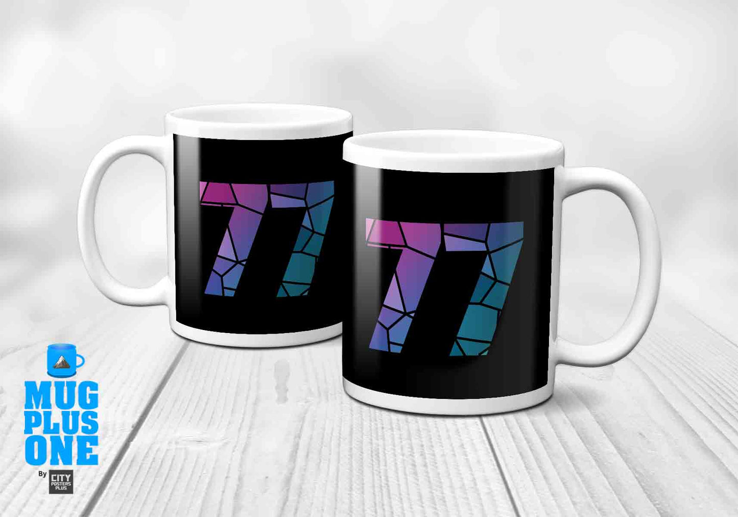 77 Number Mug (Black)