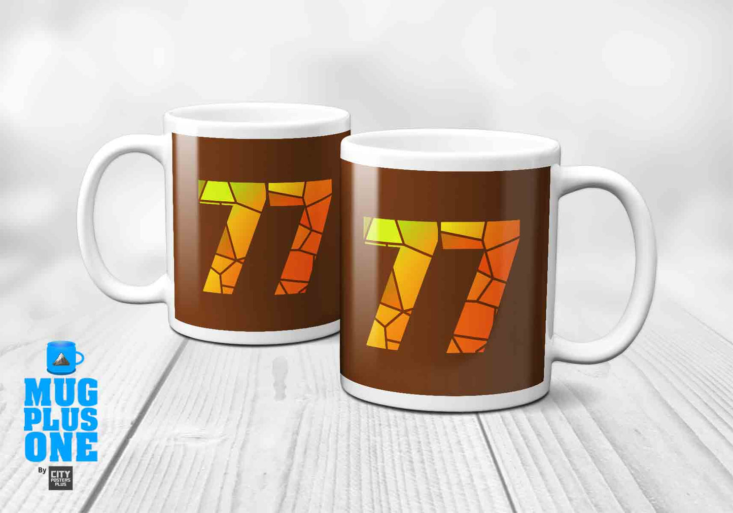 77 Number Mug (Brown)