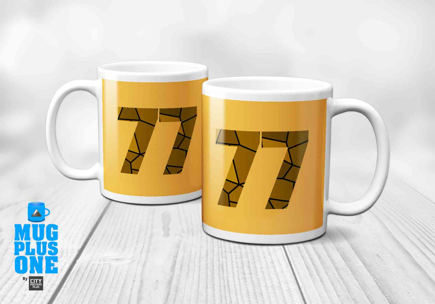 77 Number Mug (Golden Yellow)