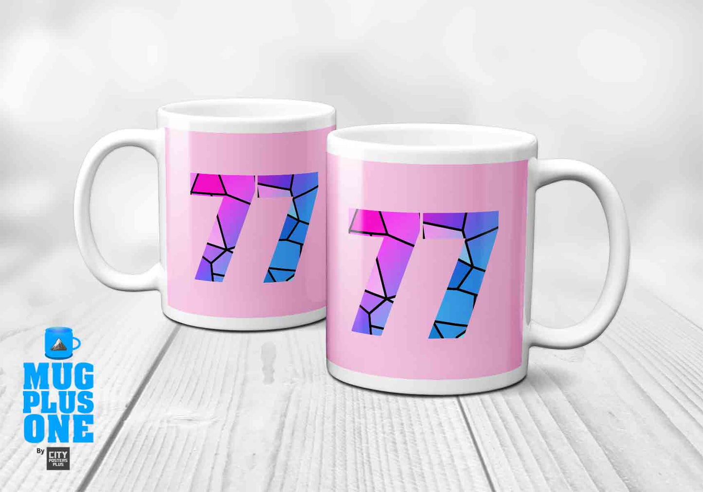 77 Number Mug (Light Pink)