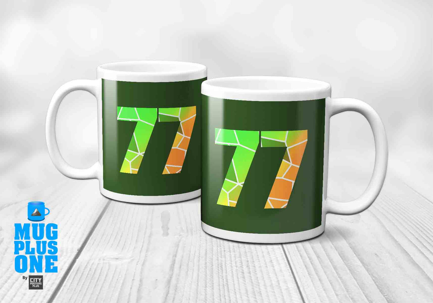 77 Number Mug (Olive Green)