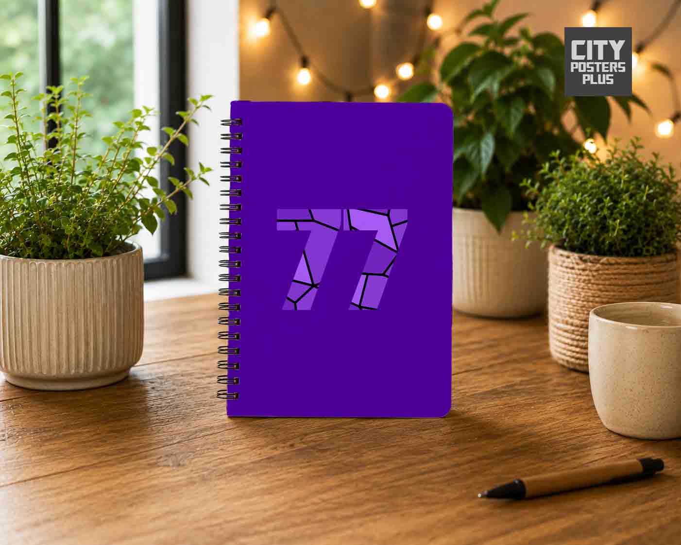 77 Number Notebook (Purple)