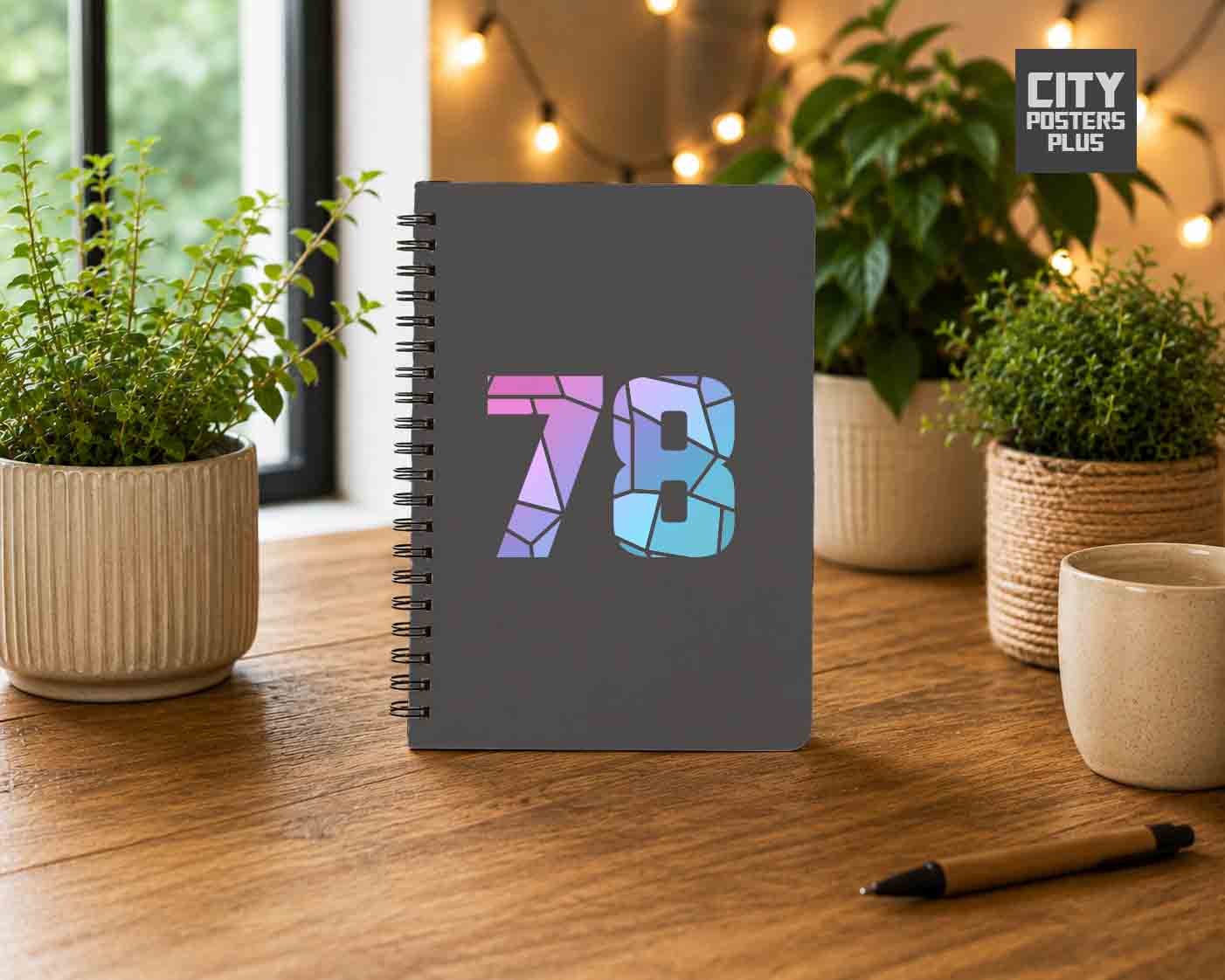 Notebook Plus One 78 Number Spiral Notebook (Charcoal Grey)