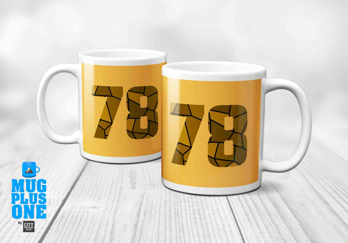 78 Number Mug (Golden Yellow)