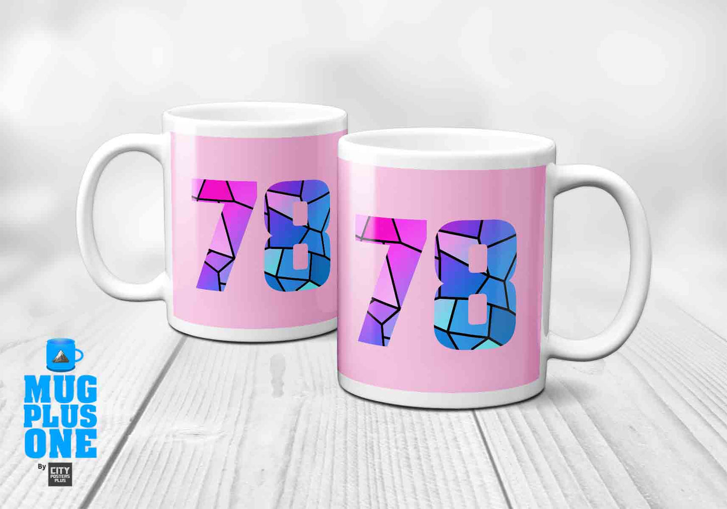 78 Number Mug (Light Pink)