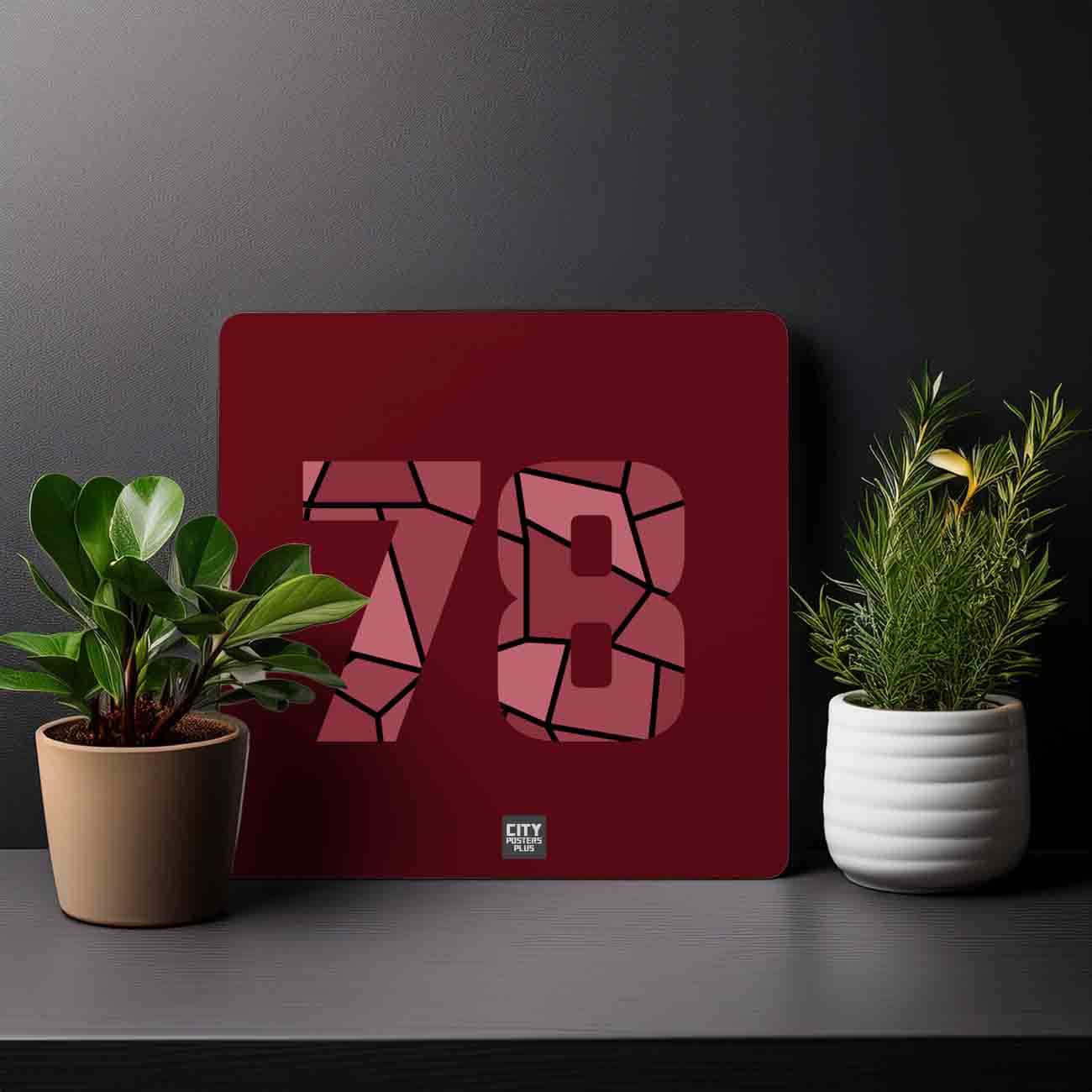 78 Number Mousepad (Maroon)