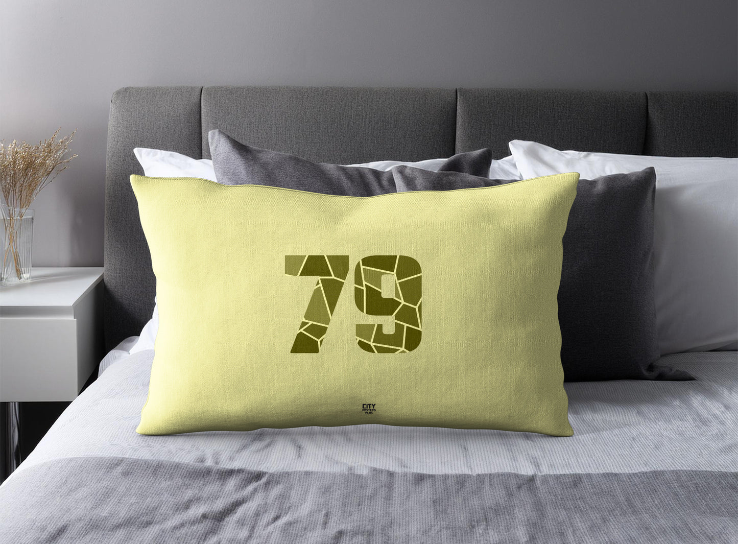 79 Number Square & Rectangle Pillow Cases | Modern Numeric Throw Pillow Covers | Print Deliver Plus by City Posters Plus