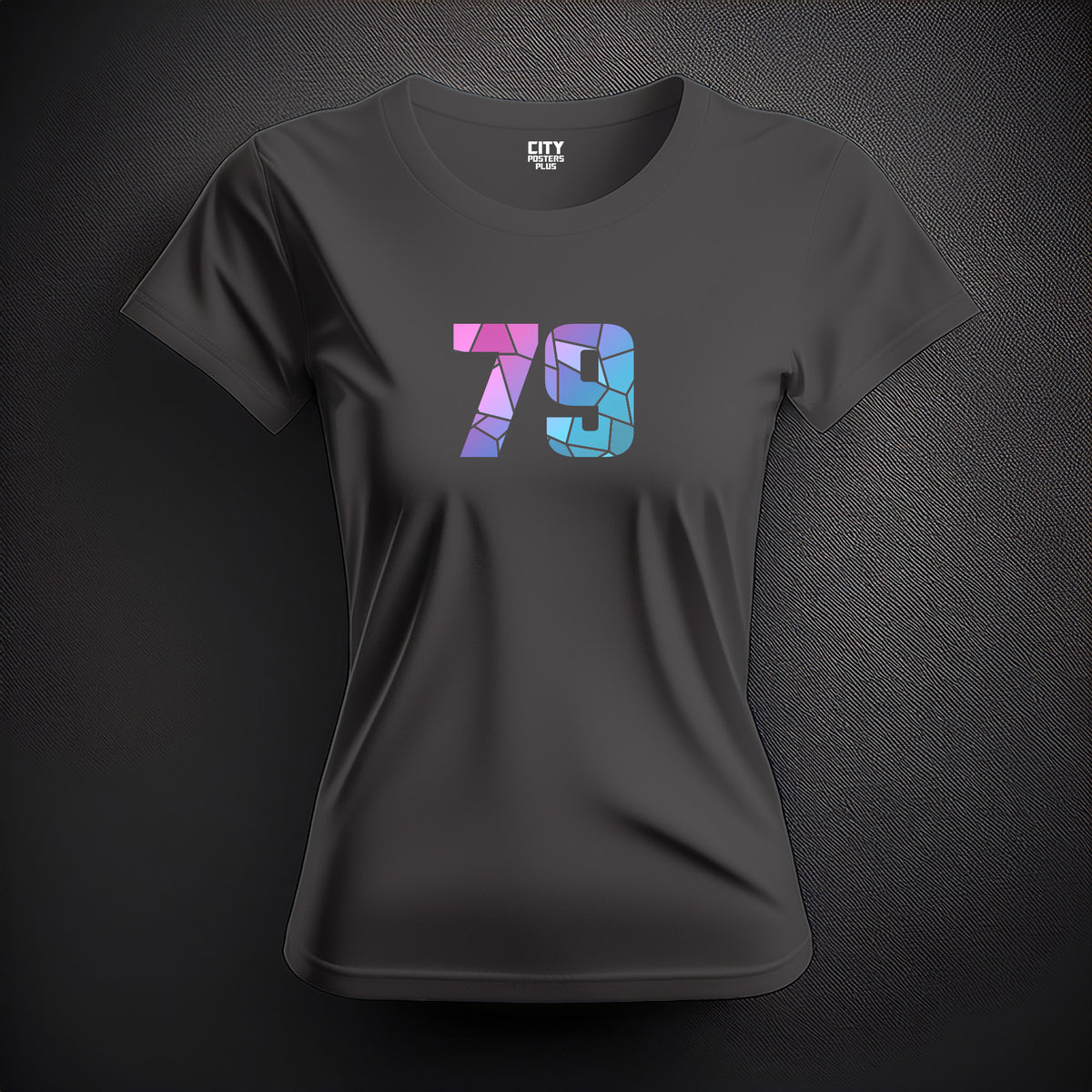 Number 79 Women T-Shirt (Charcoal Grey) | Stylish Numeric Graphic Tee