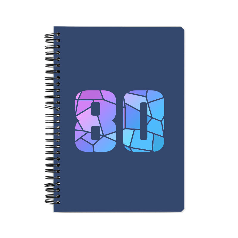 Notebook Plus One 80 Number Spiral Notebook (Navy Blue)