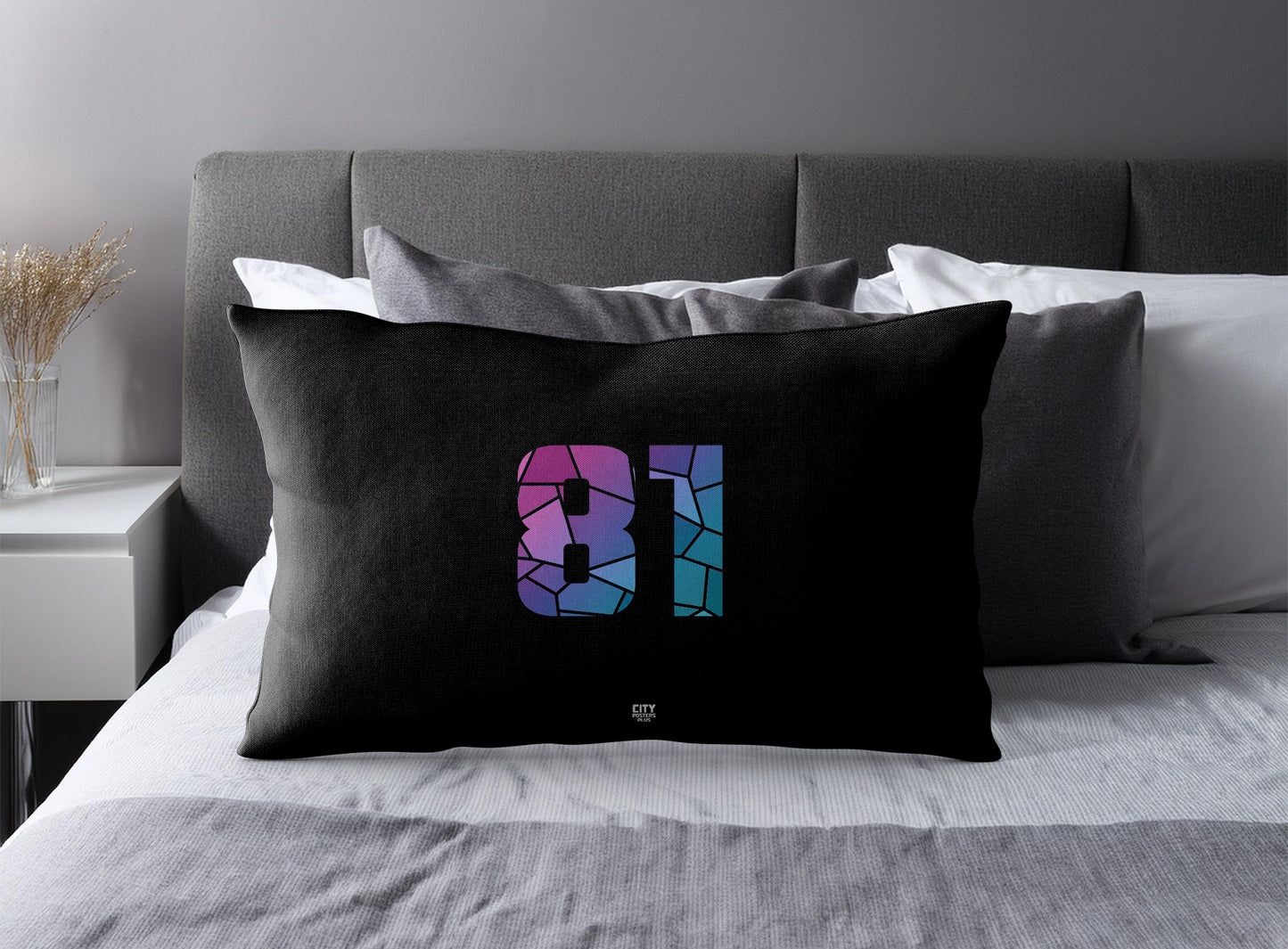 81 Number Square & Rectangle Pillow Cases | Modern Numeric Throw Pillow Covers | Print Deliver Plus by City Posters Plus