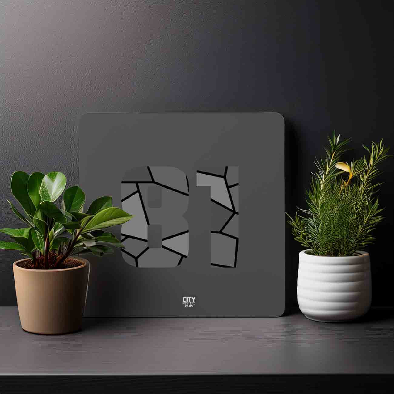 81 Number Mousepad (Charcoal Grey)