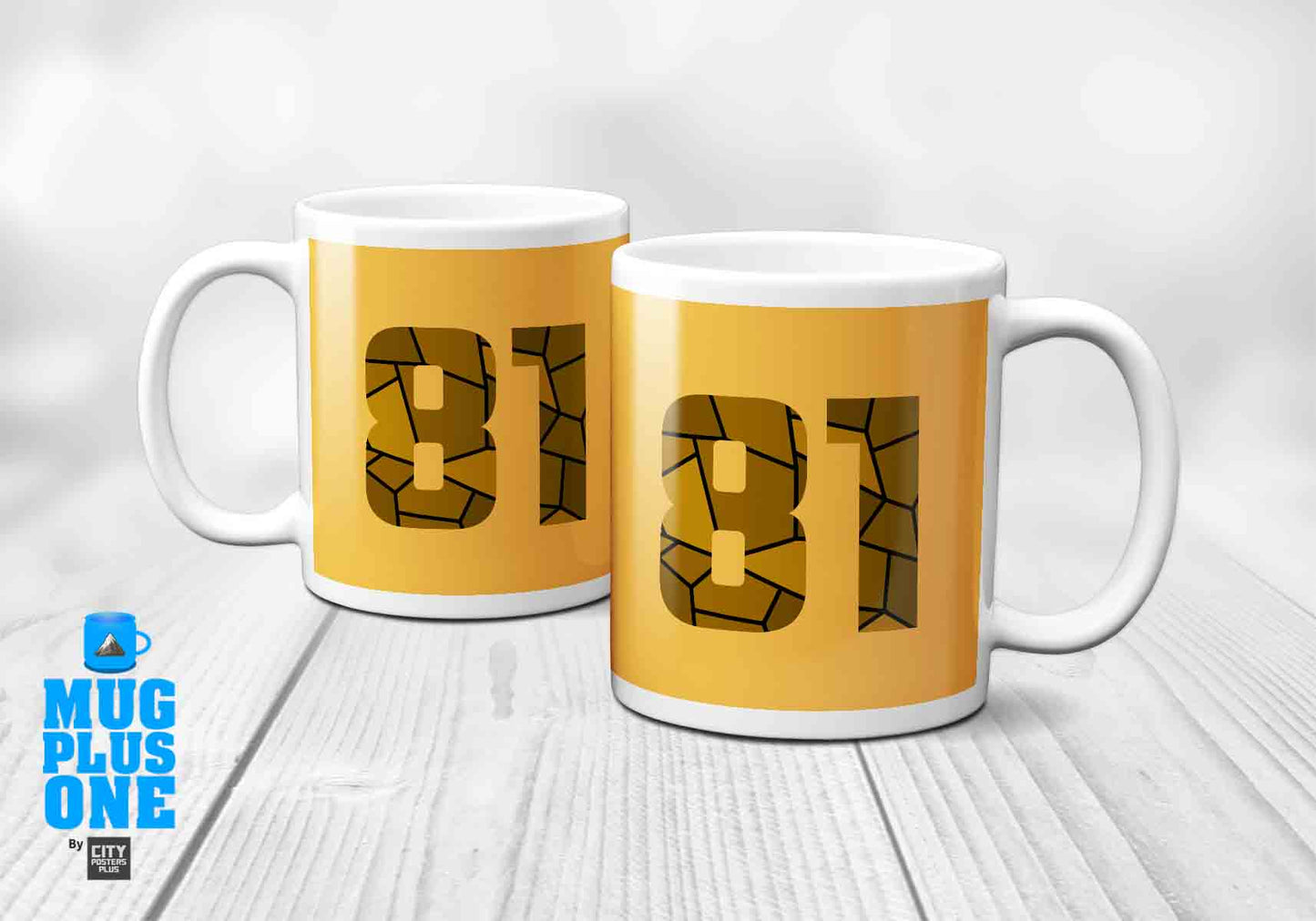 81 Number Mug (Golden Yellow)