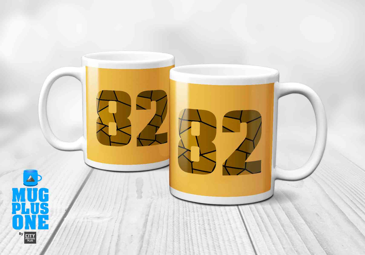 82 Number Mug (Golden Yellow)