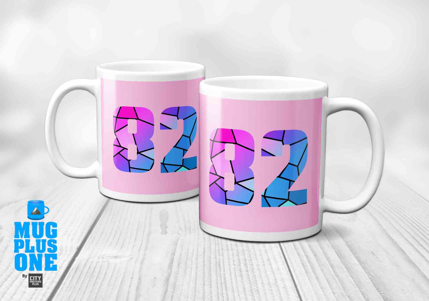 82 Number Mug (Light Pink)