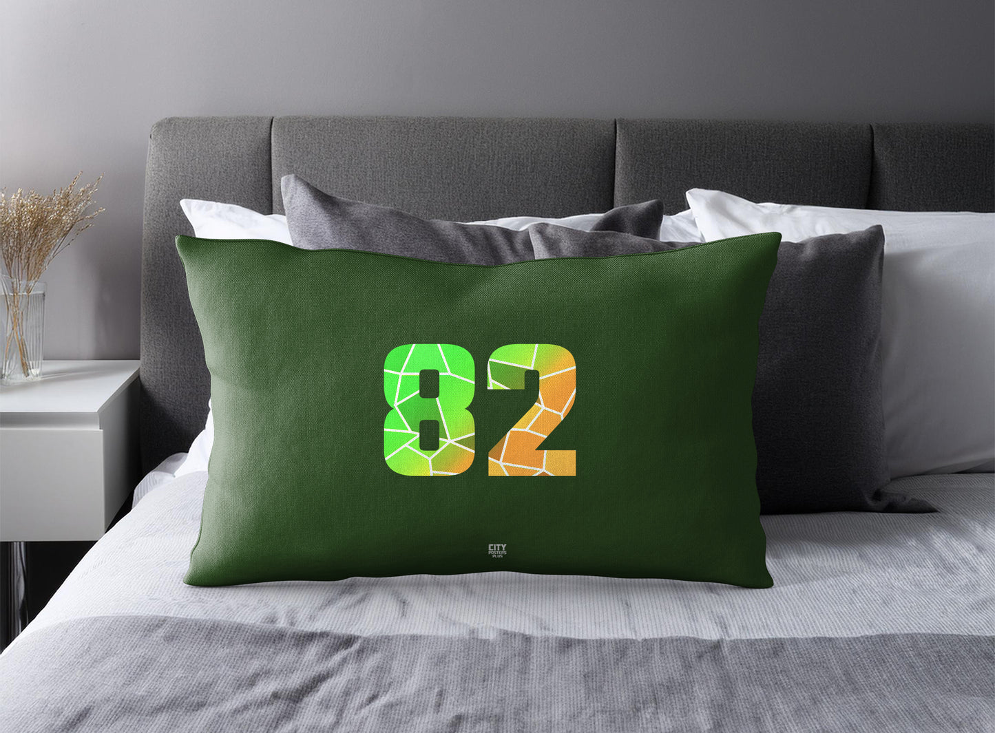 82 Number Square & Rectangle Pillow Cases | Modern Numeric Throw Pillow Covers | Print Deliver Plus by City Posters Plus