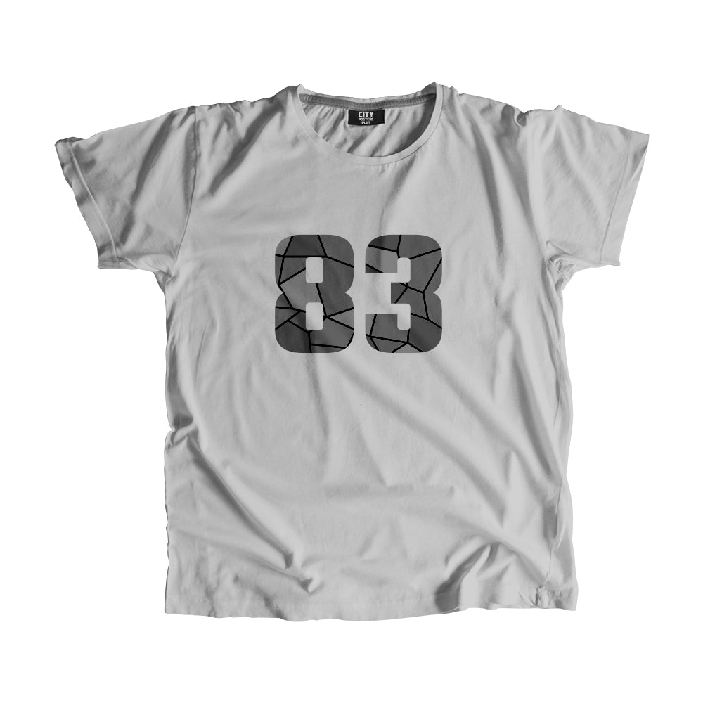 83 Number Men Unisex T-Shirt (Melange Grey)| Classic Numeric Graphic Tee