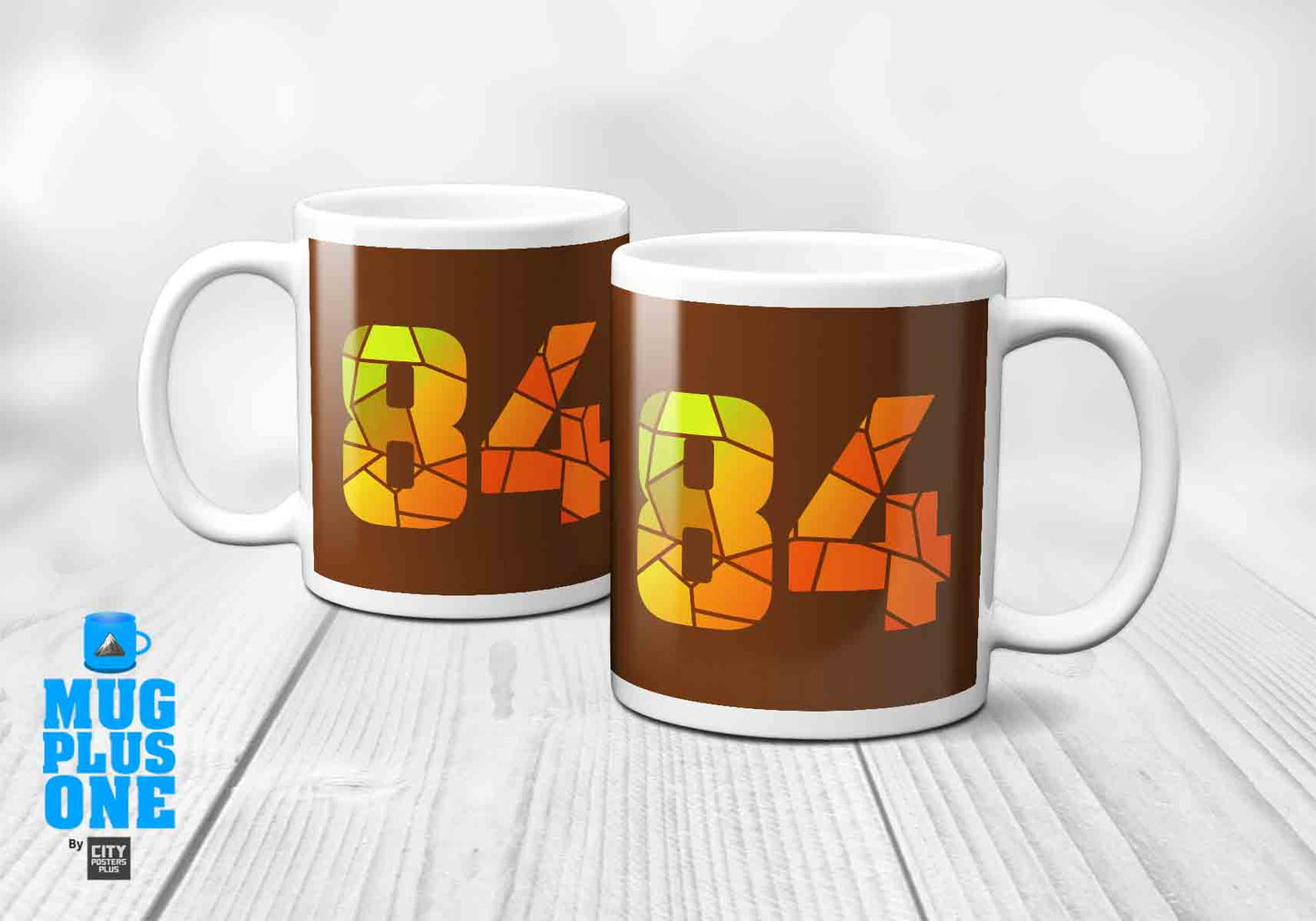 84 Number Mug (Brown)