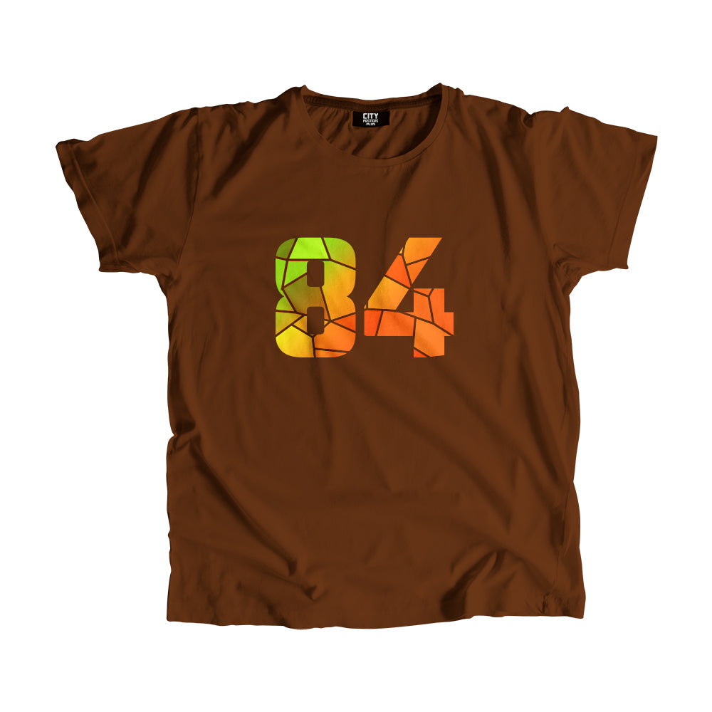 84 Number Men Unisex T-Shirt (Brown)| Classic Numeric Graphic Tee
